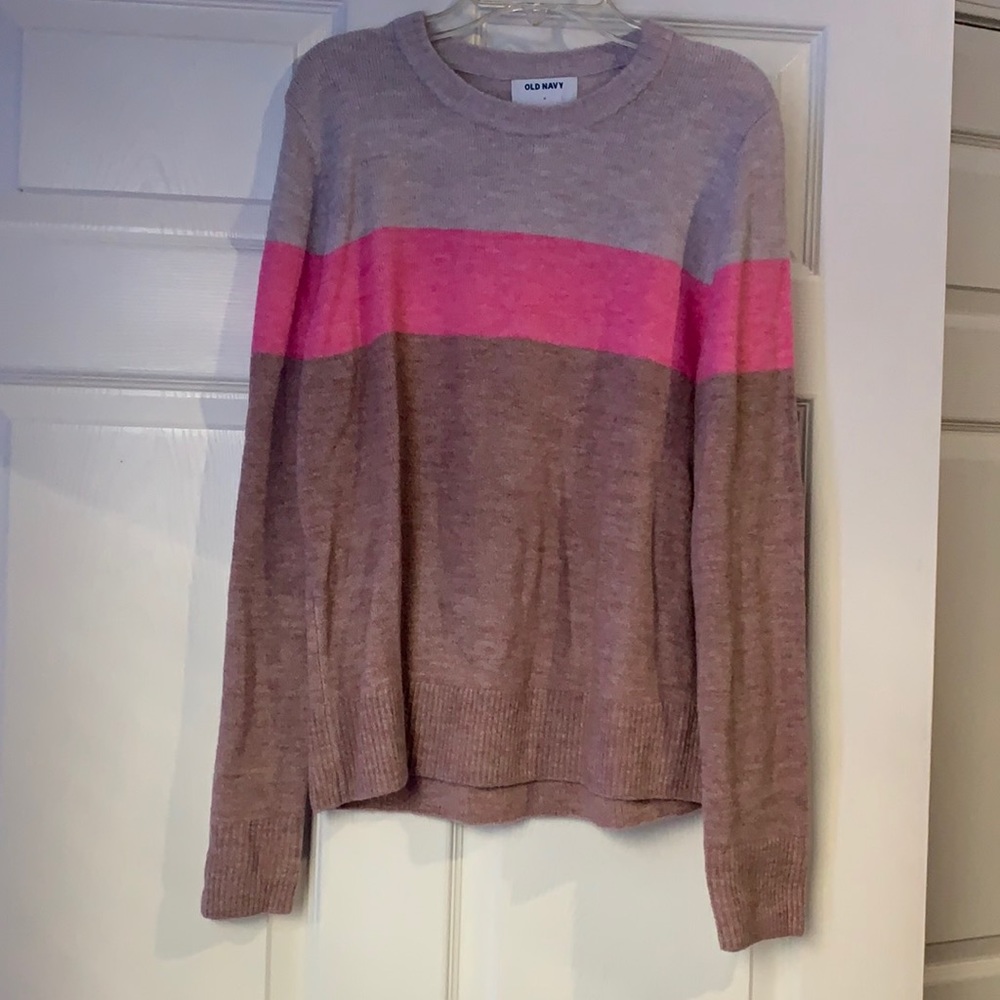 Cream and Pink Sweater